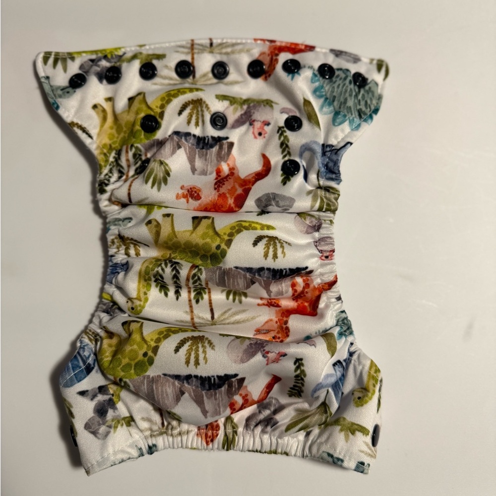 Thirsties Natural AIO NEWBORN cloth diaper - Dino print 1 of 2